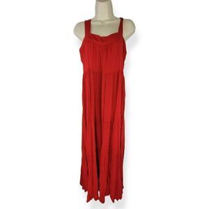 Knox Rose Red Tiered Maxi Dress Medium